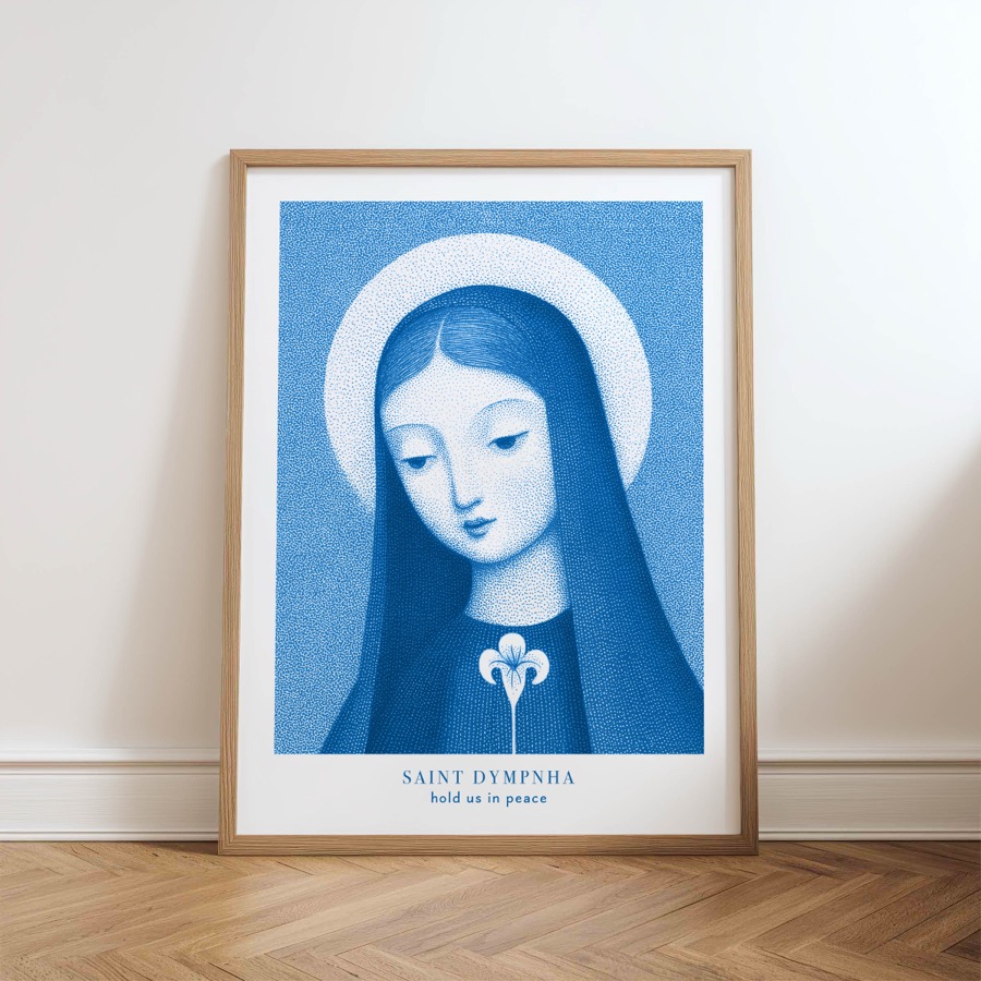 Saint Dymphna Prints printable Catholic art preview