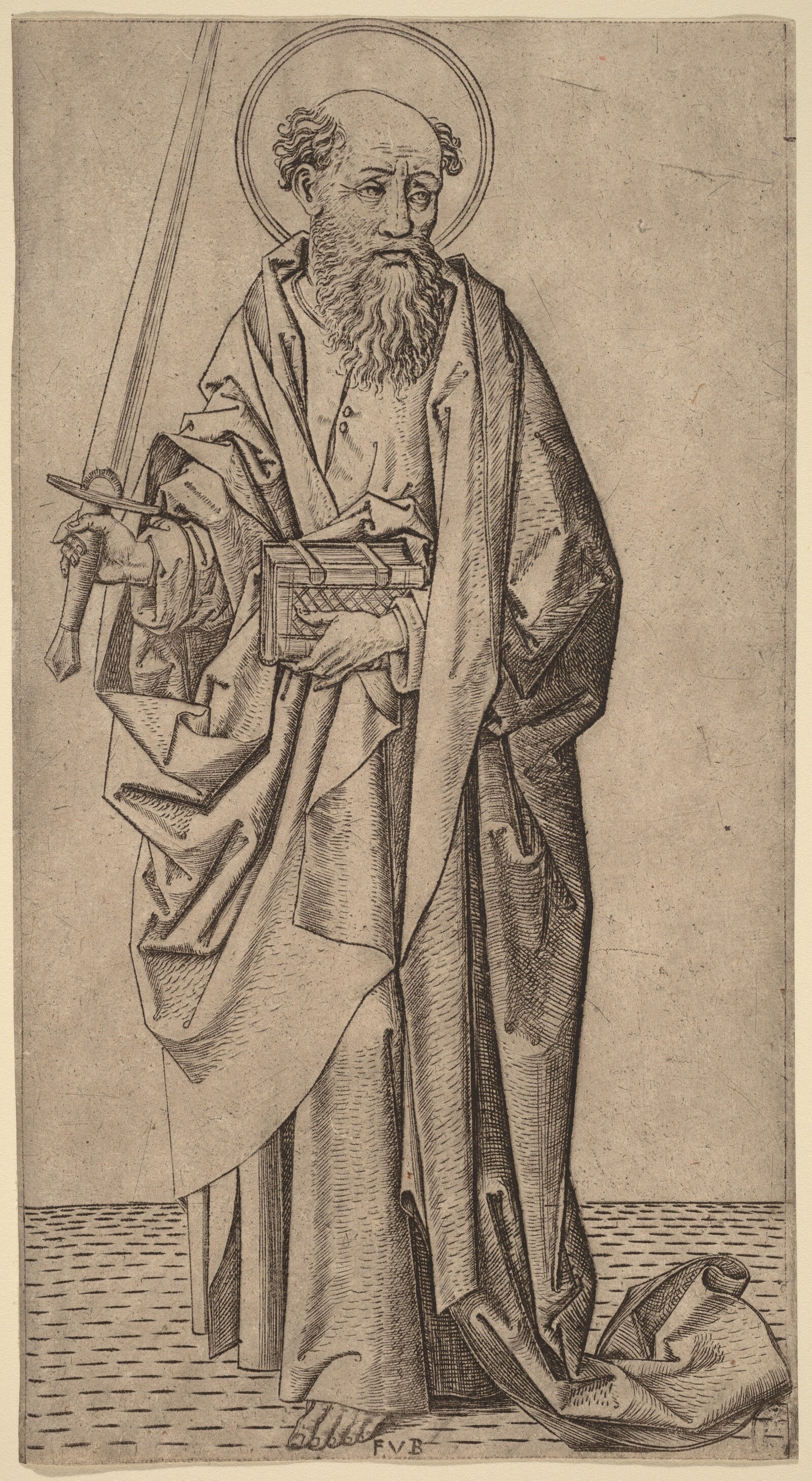 Saint Paul holding a sword and a book.